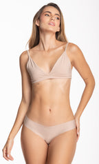 Set: Top Estilo Bra + Comfy Panty Estilo Tanga Sin Costuras