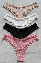 Set X 4 Panties Estilo Hipster en Rib