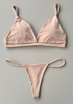 Set: Top Estilo Bra + Panty Estilo Brasilera Sin Costuras