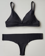 Set: Top Estilo Bra + Comfy Panty Estilo Tanga Sin Costuras